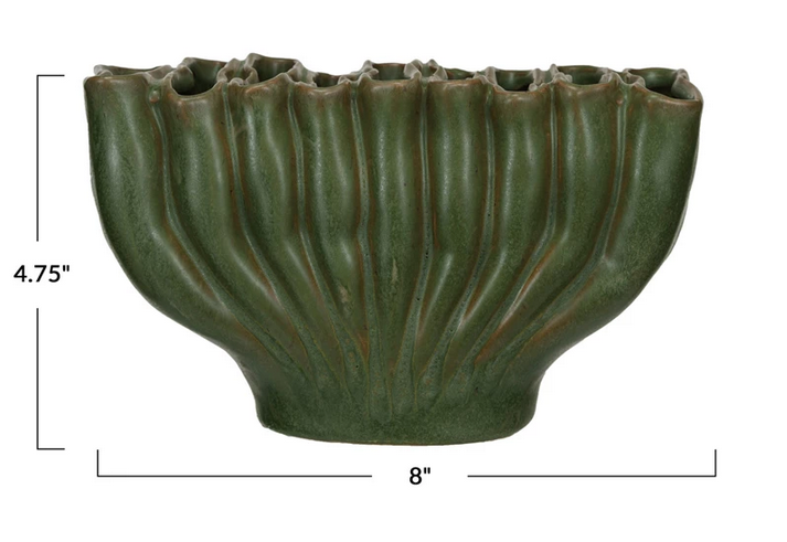 Green Stoneware Multi Vase (2-Sizes)
