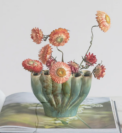 Green Stoneware Multi Vase (2-Sizes)