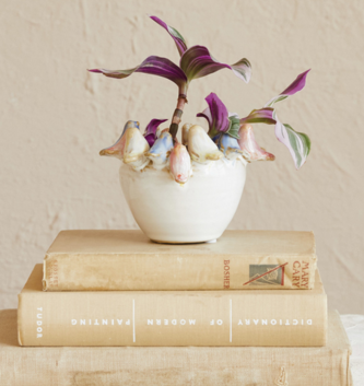 Birds on Rim Stoneware Vase (2-Sizes)