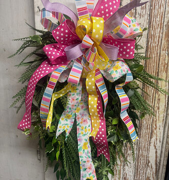 Custom Mixed Greenery Oval Wreath w/ Bow