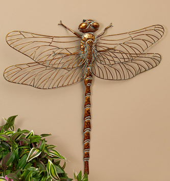 Golden Garden Dragonfly Wall Art