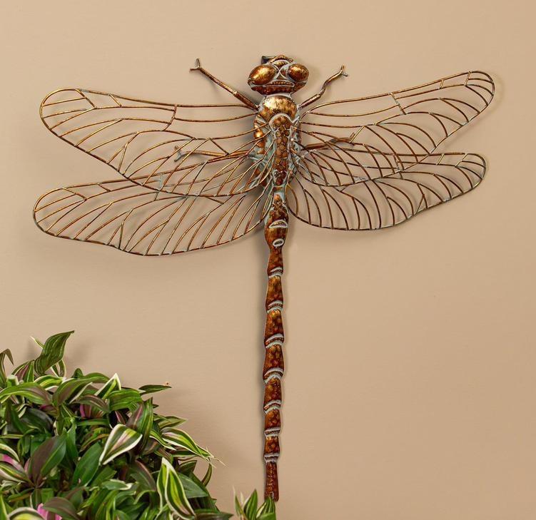 Golden Garden Dragonfly Wall Art