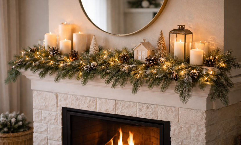 How to Decorate a Mantel with LED Lights and Seasonal Decor