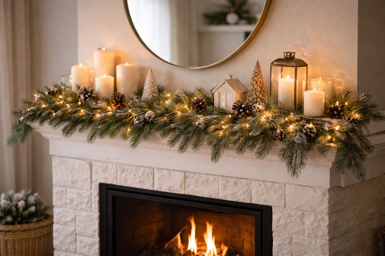 How to Decorate a Mantel with LED Lights and Seasonal Decor
