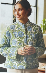 Botanical Long Sleeve Quilted Jacket