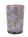 Glass Blue Hydrangea Candle Holder