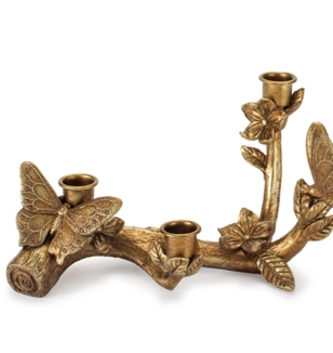 Taper Candle Holder w/ Butterflies