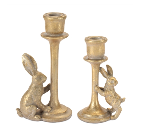 Set of 2 Taper Bunny Candlesticks