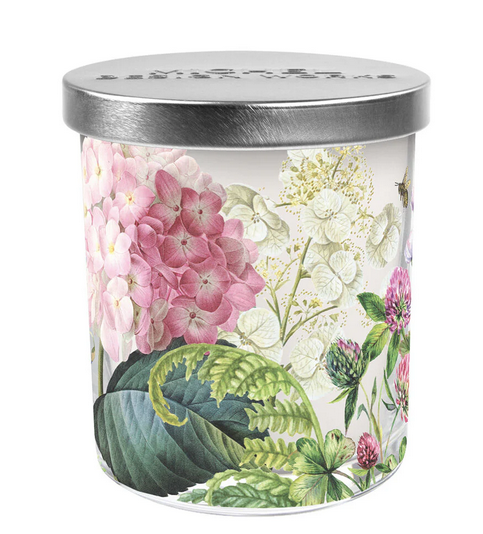 Michel Design Wild Hydrangea Glass Candle