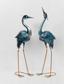 Set of 2 Blue Metal Herons