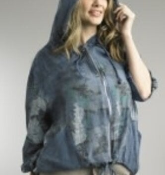 Tempo Paris Hooded Floral Zip Jacket by: Tempo Paris (2-Colors)