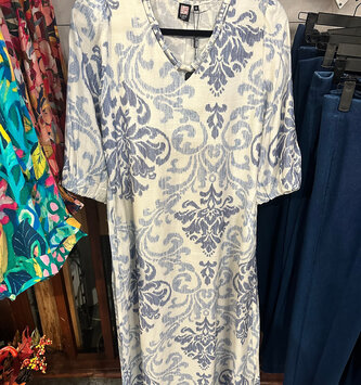 Ombre Blue Filigree Mid Length Dress By: Lior Pairs