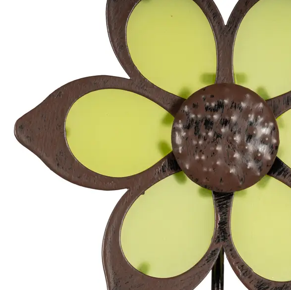 Metal Glow in the Dark Flower Yard Stake