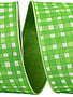 2.5" x 10 Yds Green and White Check Dupioni Ribbon