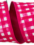 4" x 10 Yds Pink and White Check Dupioni Ribbon
