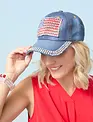 Denim Jeweled American Flag Hat