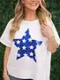 (2 Sizes) Patriotic Blue Sequined Star Top