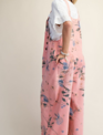 Easel Vintage Floral Washed Denim Overalls By: Easel