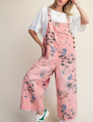 Easel Vintage Floral Washed Denim Overalls By: Easel