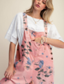 Easel Vintage Floral Washed Denim Overalls By: Easel