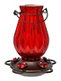 Ruby Lantern Glass Hummingbird Feeder