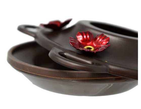 Ruby Lantern Glass Hummingbird Feeder