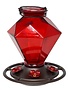 Ruby Crown Jewel Glass Hummingbird Feeder