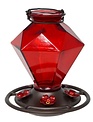 Ruby Crown Jewel Glass Hummingbird Feeder