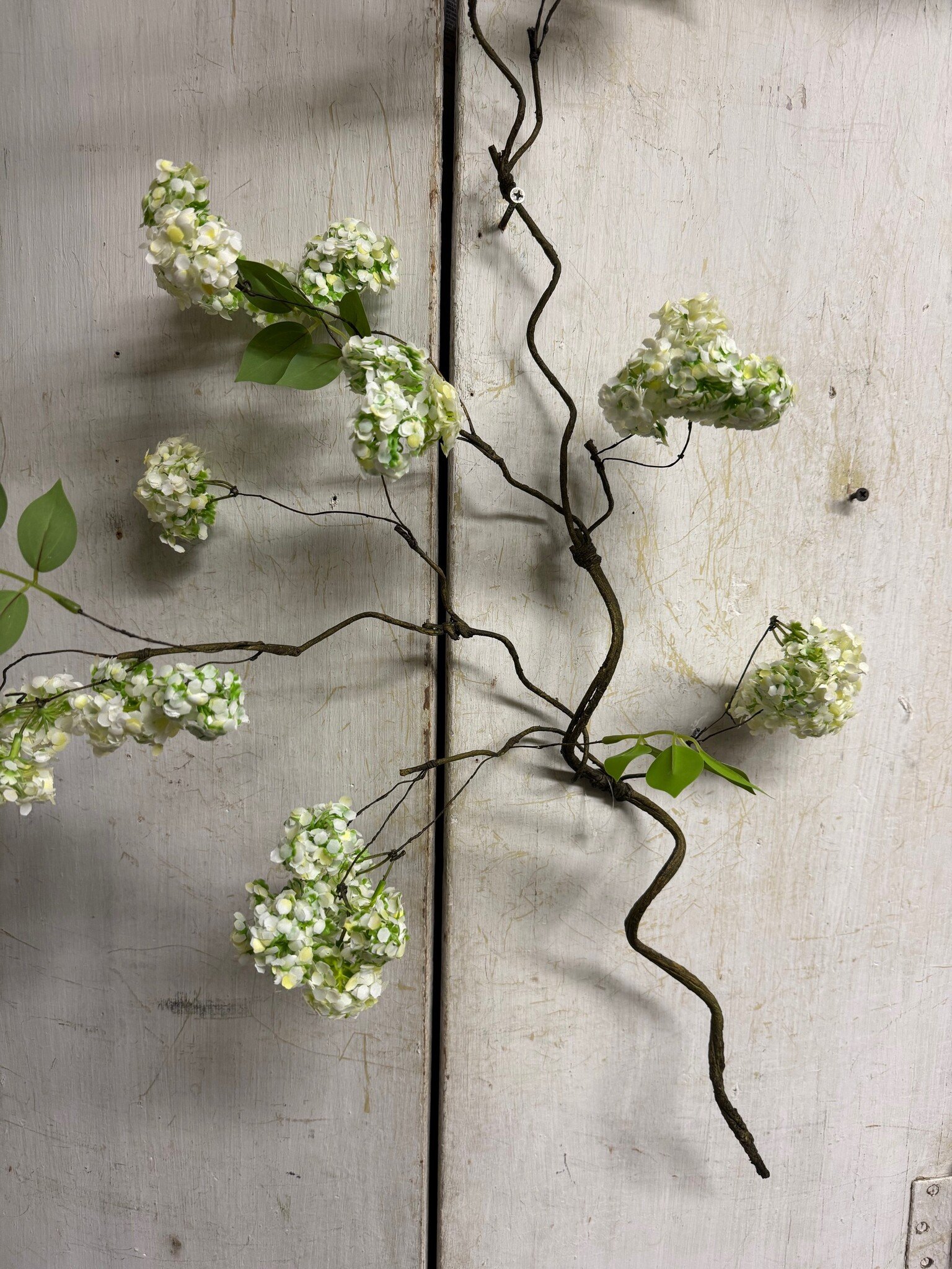 37" Snowball Twig Spray