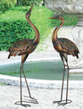 Set of 2  Large Illumine Metal Cranes