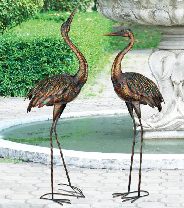 Set of 2 Illumine Metal Cranes