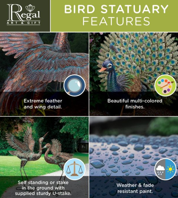 Set of 2 Illumine Metal Cranes