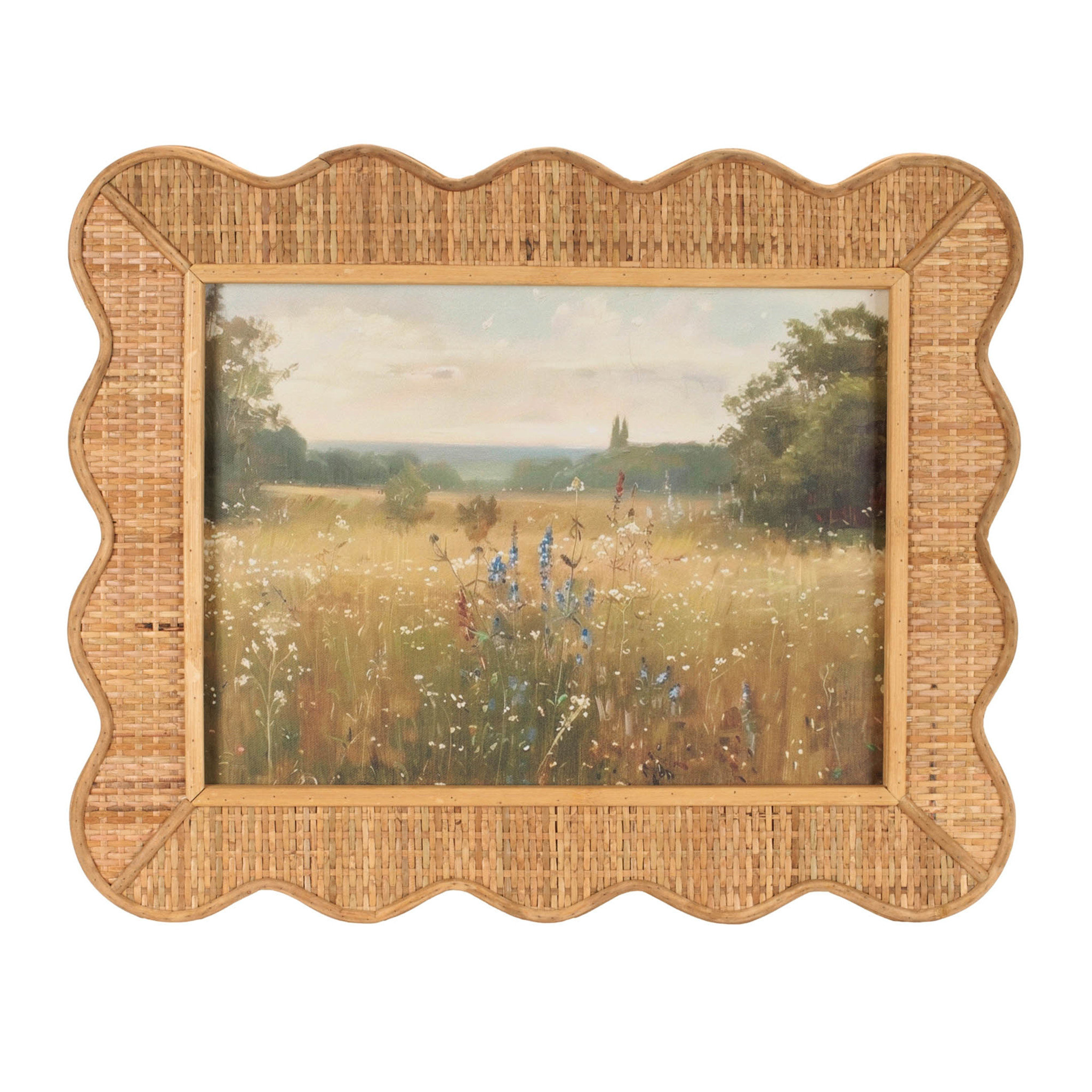 Wicker Framed Landscape Print (2-Styles)