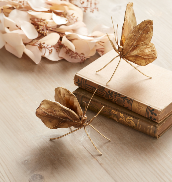 Set of 2 Golden Butterflies