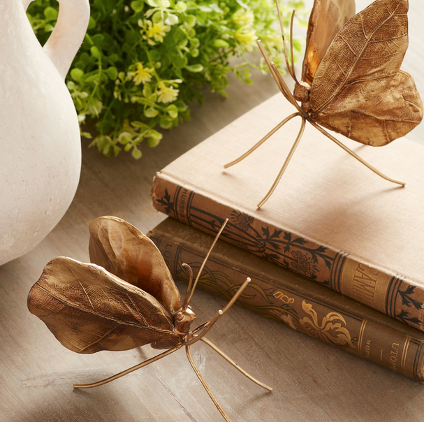 Set of 2 Golden Butterflies