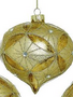 Golden Mercury Glass Patterned Ornament (3-Styles)