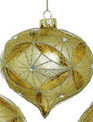Golden Mercury Glass Patterned Ornament