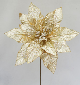 Golden Pearl Poinsettia Spray