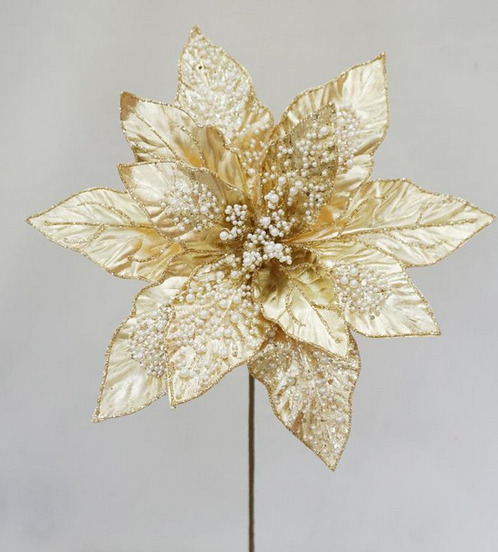 Golden Pearl Poinsettia Spray