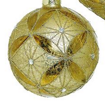 Golden Mercury Glass Patterned Ornament
