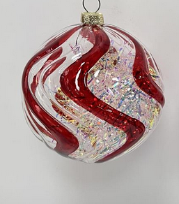 Peppermint Iridescent Swirl Ornament