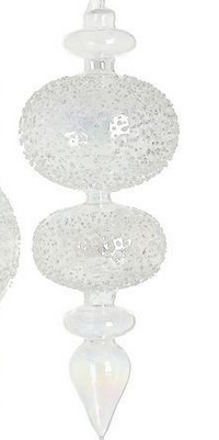 9" Iridescent Frosted Ice Finial Ornament