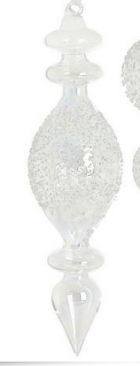 9" Iridescent Frosted Ice Finial Ornament