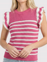Staccato Ruffle Sleeve Stripe Sweater By: Staccato (2-Colors)
