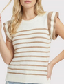Staccato Ruffle Sleeve Stripe Sweater By: Staccato