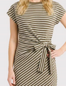 Side Tie Waist Striped Dress
