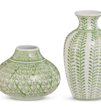 Ceramic Green Cachepot (2-Styles)