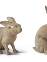 Set of 2 Golden Weathered Garden Rabbits