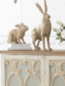Set of 2 Golden Weathered Garden Rabbits