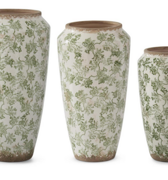 Crackled Green & Cream Ceramic Chinoiserie (3-Sizes)